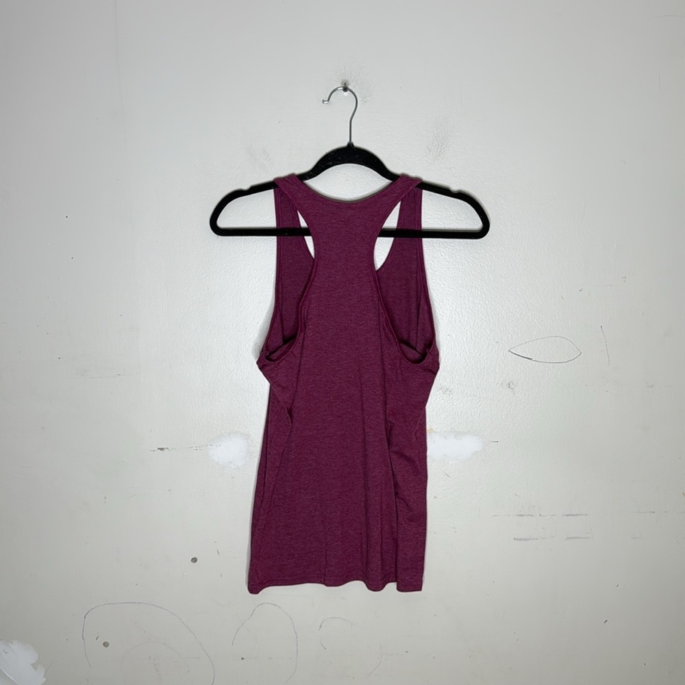 Women's Maroon White "I woke up like this #married" Poly Blend Tank Top - Picture 7 of 7